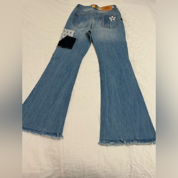 BDG High-Waisted Patchwork Hippie Retro Flare Leg Indigo Craft Jeans NWT Size 25 - Picture 7 of 16
